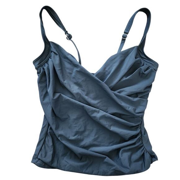 MiracleSuit Swim Tankini Top Black Beach Vacation Resortwear‎ Slimming - Picture 1 of 5